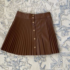 Brown pleather skirt